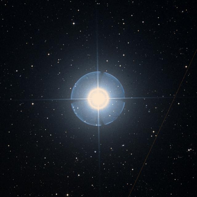 Sky survey frame centred on Acamar, 42′ across.