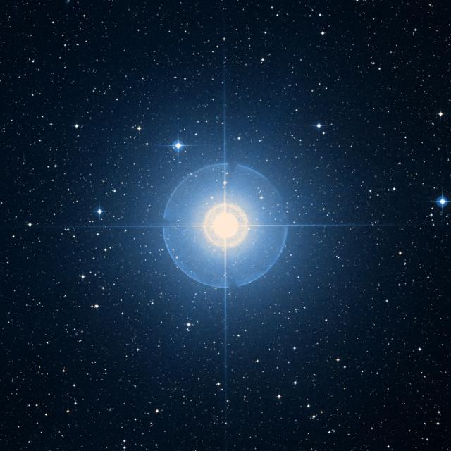 Sky survey frame centred on Acrab, 42′ across.