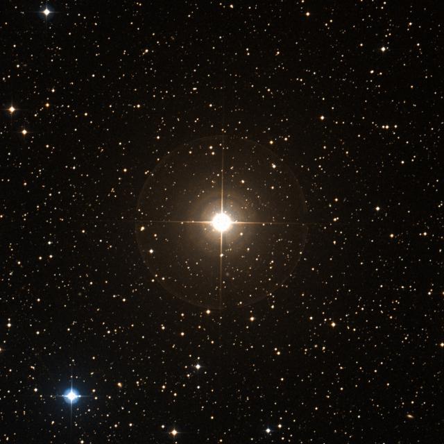 Sky survey frame centred on Adhil, 30′ across.