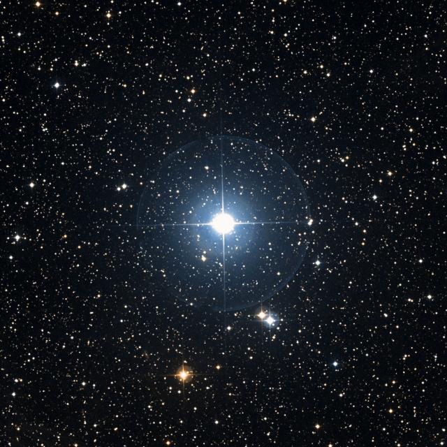 Sky survey frame centred on Aladfar, 30′ across.