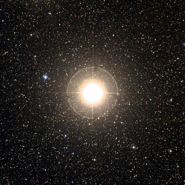 Sky survey frame centred on Aljanah, 42′ across.