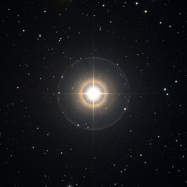 Sky survey frame centred on Alpherg, 30′ across.