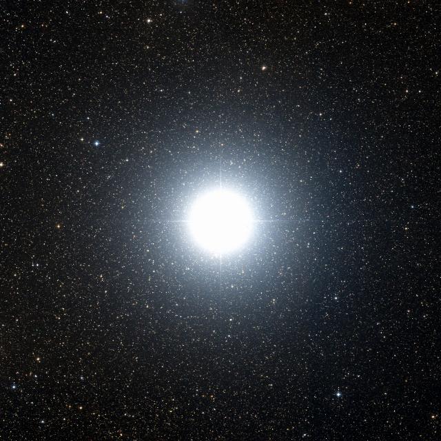 Sky survey frame centred on Altair, 1.5° across.