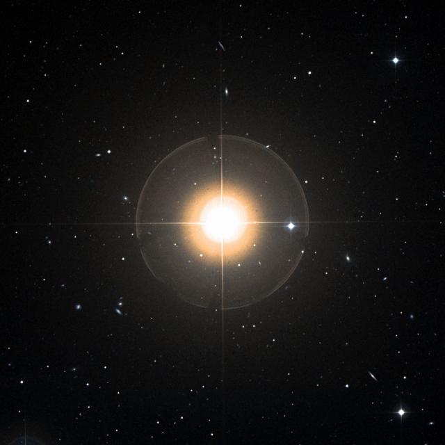 Sky survey frame centred on Alula Borealis, 30′ across.