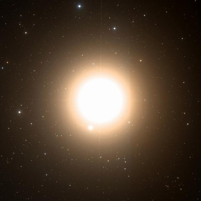Sky survey frame centred on Arcturus, 2° across.