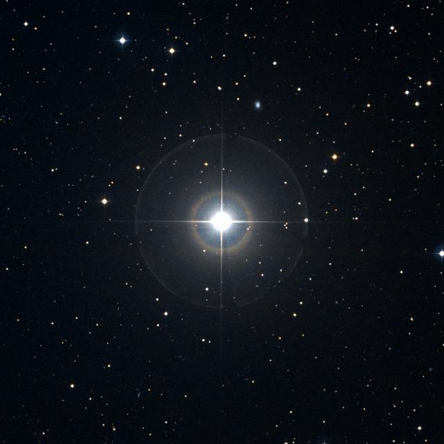Sky survey frame centred on Asellus Australis, 30′ across.
