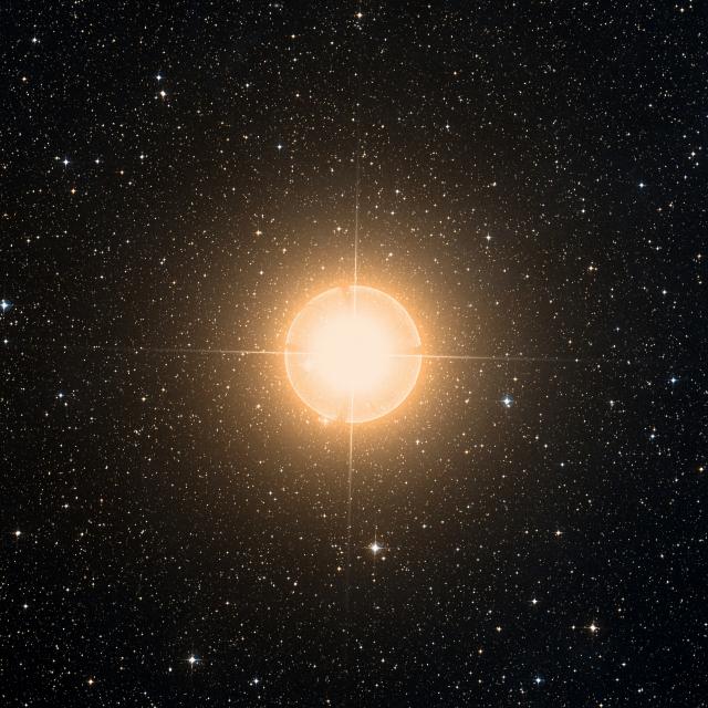 Sky survey frame centred on Avior, 1° across.