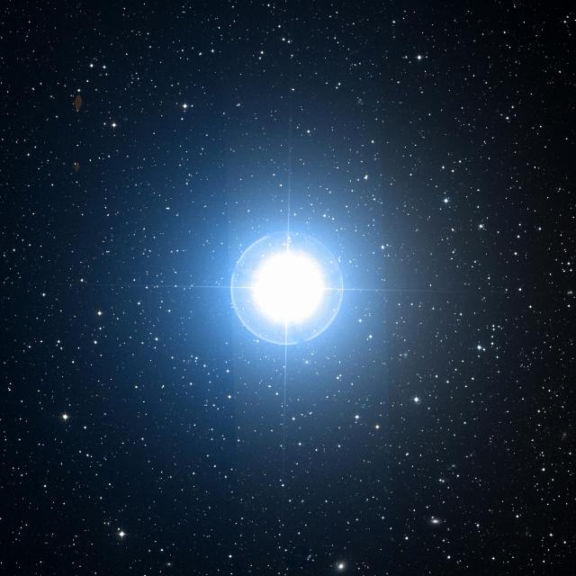 Sky survey frame centred on Castor, 1° across.