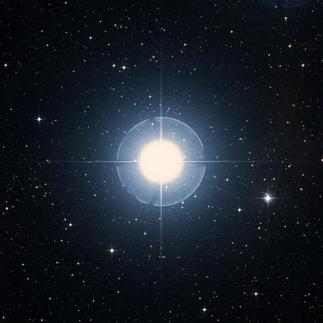 Sky survey frame centred on Cursa, 42′ across.