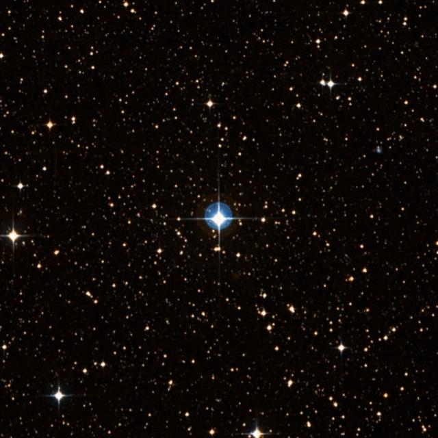 Sky survey frame centred on Dofida, 18′ across.