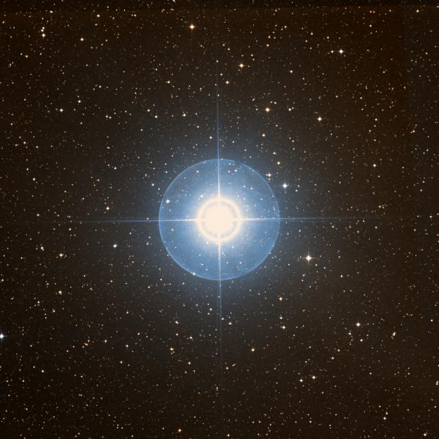 Sky survey frame centred on Dschubba, 42′ across.