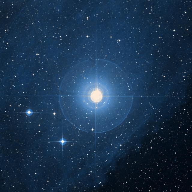 Sky survey frame centred on Jabbah, 30′ across.