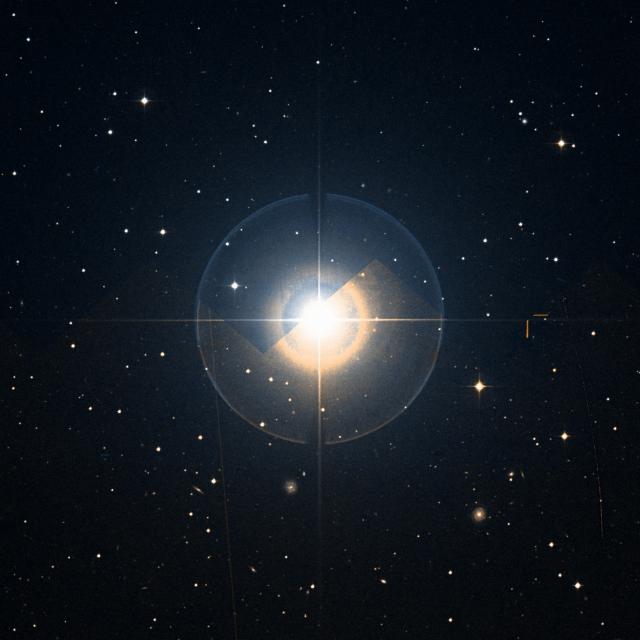 Sky survey frame centred on Kaffaljidhma, 30′ across.