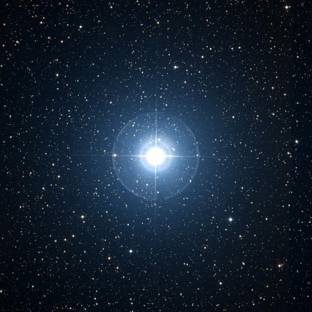 Sky survey frame centred on Mahasim, 42′ across.