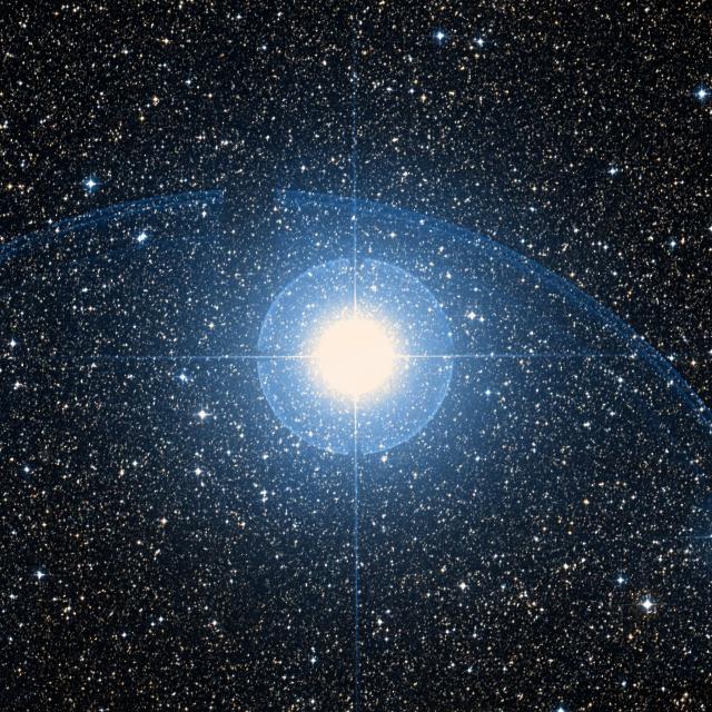 Sky survey frame centred on Markeb, 42′ across.