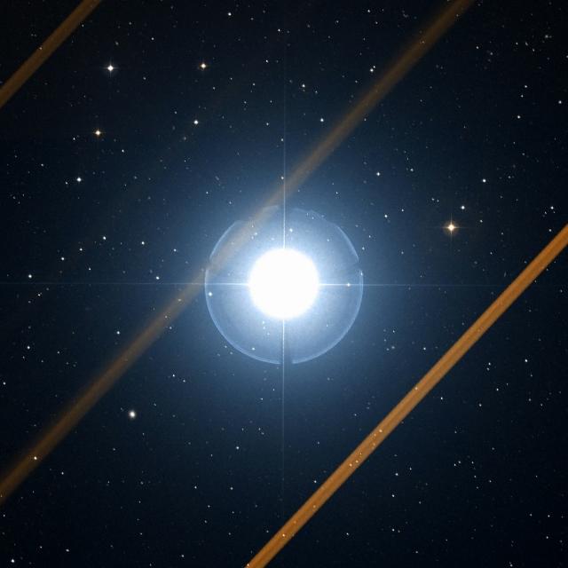 Sky survey frame centred on Merak, 42′ across.
