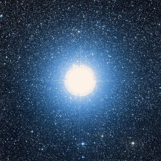 Sky survey frame centred on Mimosa, 1° across.