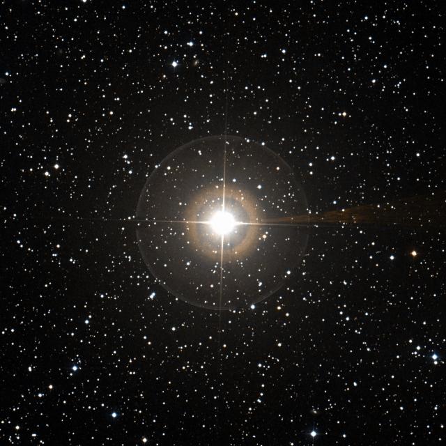 Sky survey frame centred on Misam, 30′ across.