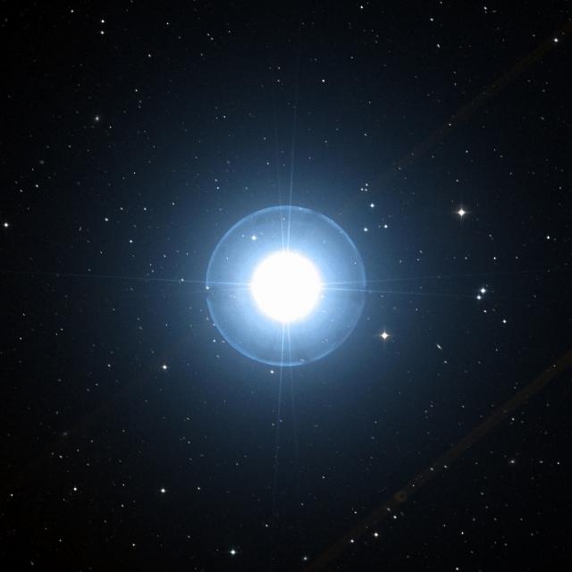 Sky survey frame centred on Phecda, 42′ across.