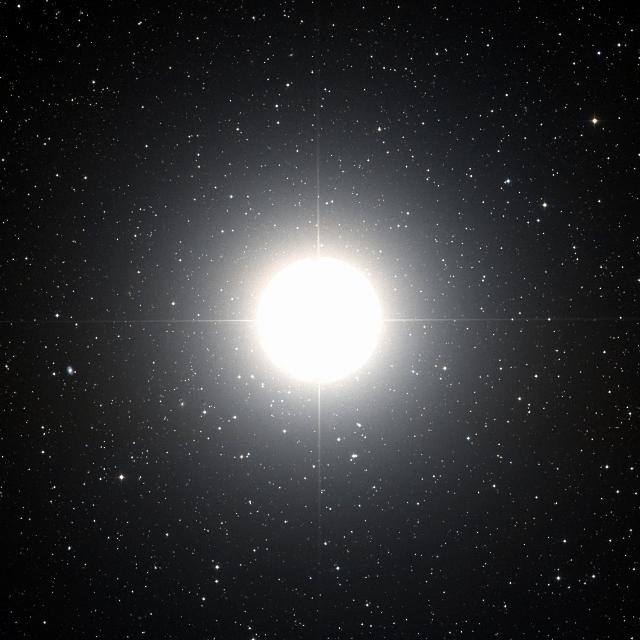 Sky survey frame centred on Pollux, 1° across.