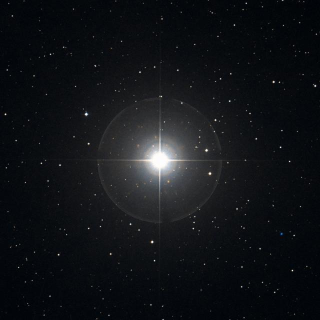 Sky survey frame centred on Prima Hyadum, 30′ across.