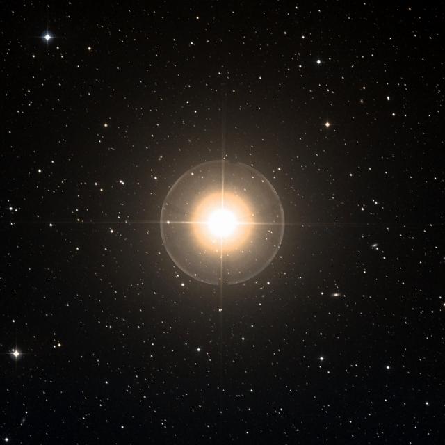 Sky survey frame centred on Rastaban, 42′ across.