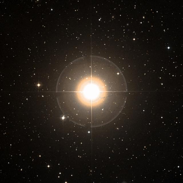 Sky survey frame centred on Sadalbari, 30′ across.