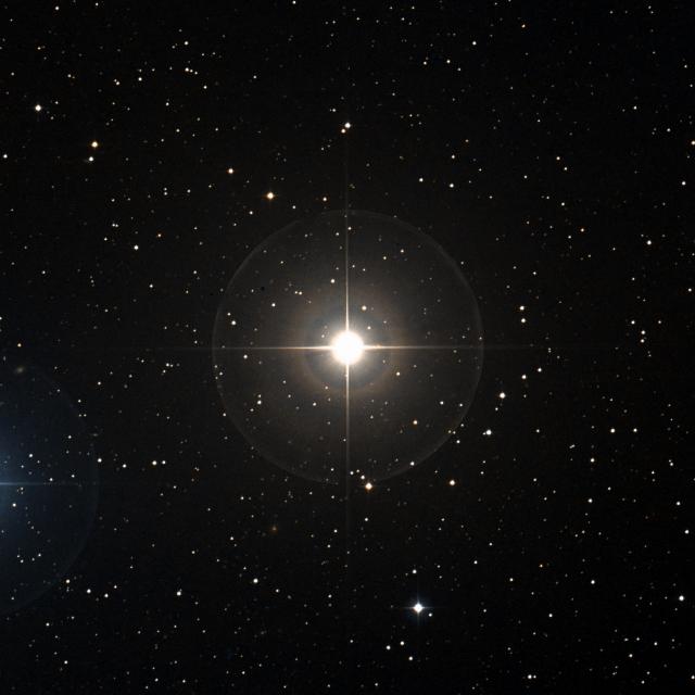 Sky survey frame centred on Secunda Hyadum, 30′ across.