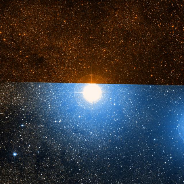 Sky survey frame centred on Shaula, 1° across.