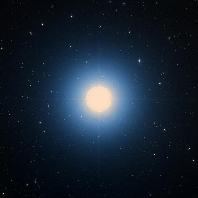 Sky survey frame centred on Spica, 1.5° across.