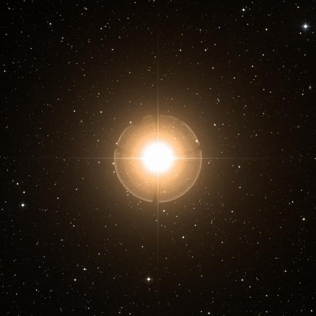Sky survey frame centred on Unukalhai, 42′ across.