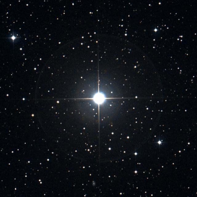 Sky survey frame centred on Veritate, 18′ across.