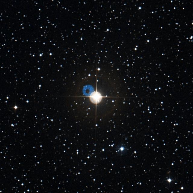 Sky survey frame centred on Xihe, 18′ across.