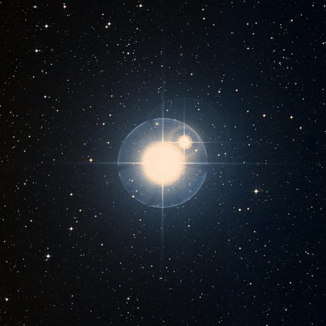 Sky survey frame centred on Zubenelgenubi, 42′ across.