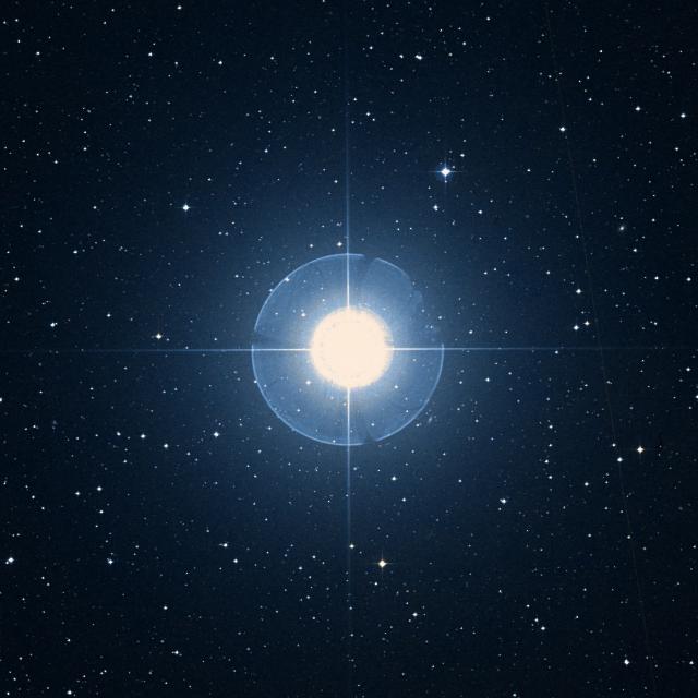 Sky survey frame centred on Zubeneschamali, 42′ across.