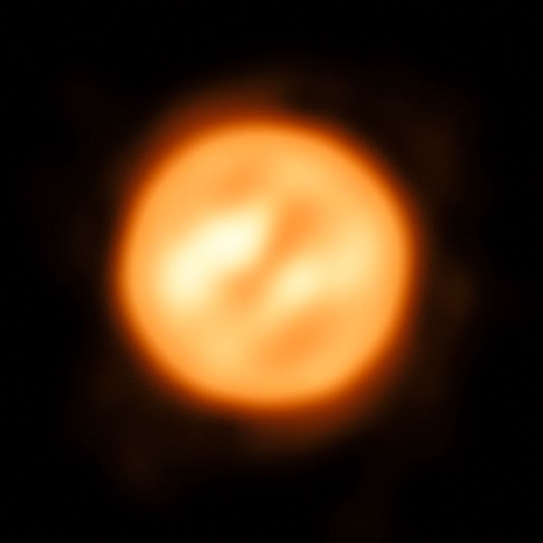 The most detailed image ever made of a star other than the Sun: the mottled surface of the red supergiant Antares, reconstructed from observations with ESO's Very Large Telescope Interferometer.